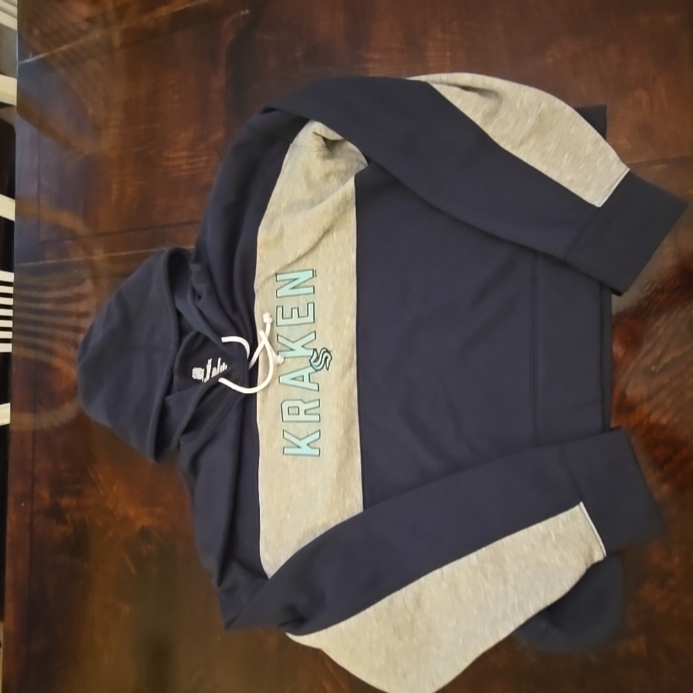 Fanatics Blue and Gray Color-Blocked Crew Neck Sweater
